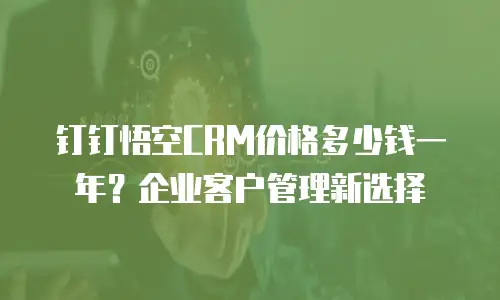 钉钉悟空CRM价格多少钱一年？企业客户管理新选择