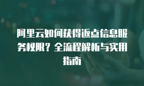 阿里云如何获得返点信息服务权限？全流程解析与实用指南