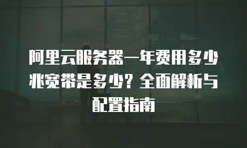 阿里云服务器一年费用多少兆宽带是多少？全面解析与配置指南