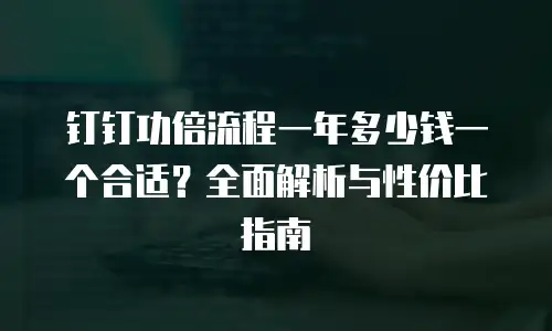 钉钉功倍流程一年多少钱一个合适？全面解析与性价比指南