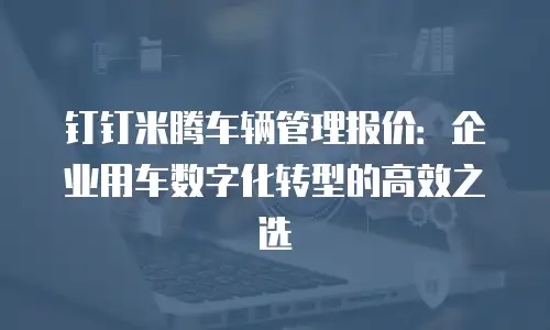 钉钉米腾车辆管理报价：企业用车数字化转型的高效之选