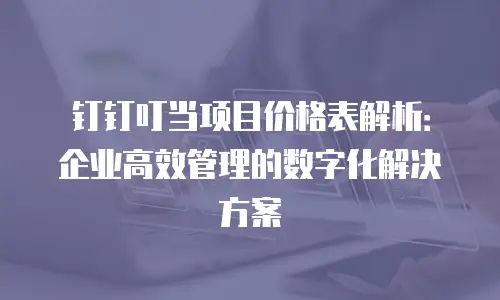 钉钉叮当项目价格表解析：企业高效管理的数字化解决方案