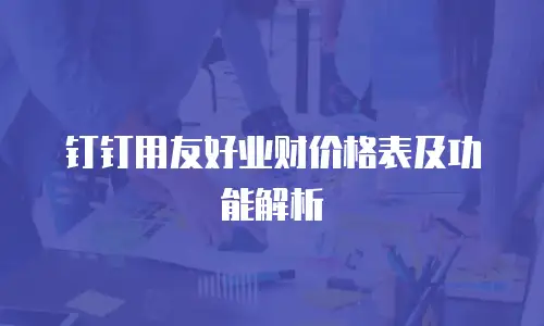 钉钉用友好业财价格表及功能解析