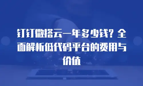 钉钉微搭云一年多少钱？全面解析低代码平台的费用与价值