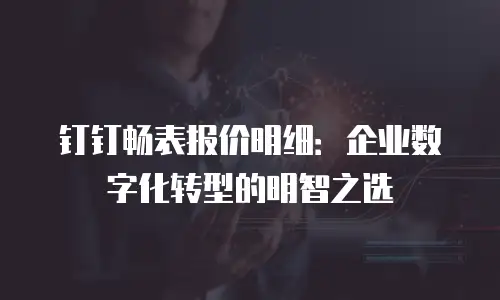 钉钉畅表报价明细：企业数字化转型的明智之选