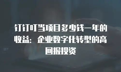 钉钉叮当项目多少钱一年的收益：企业数字化转型的高回报投资