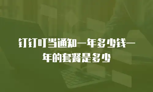 钉钉叮当通知一年多少钱一年的套餐是多少