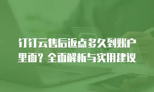 钉钉云售后返点多久到账户里面？全面解析与实用建议