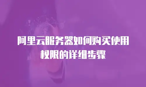 阿里云服务器如何购买使用权限的详细步骤