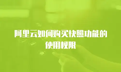 阿里云如何购买快照功能的使用权限