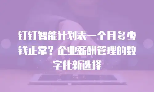 钉钉智能计划表一个月多少钱正常？企业薪酬管理的数字化新选择