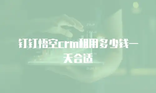 钉钉悟空crm租用多少钱一天合适