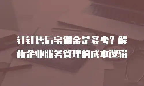 钉钉售后宝佣金是多少？解析企业服务管理的成本逻辑