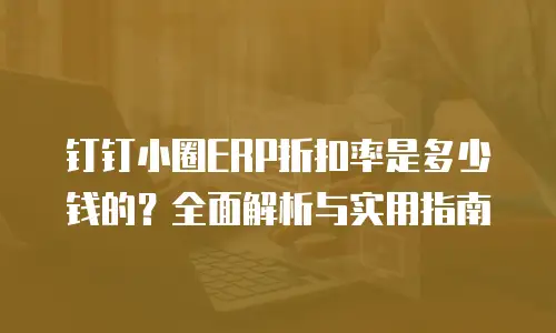 钉钉小圈ERP折扣率是多少钱的？全面解析与实用指南