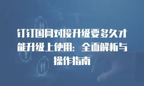 钉钉国网对接升级要多久才能升级上使用：全面解析与操作指南