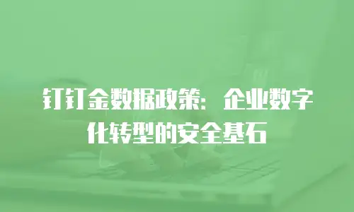 钉钉金数据政策：企业数字化转型的安全基石