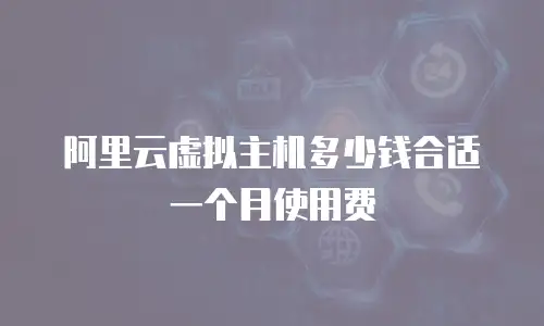 阿里云虚拟主机多少钱合适一个月使用费