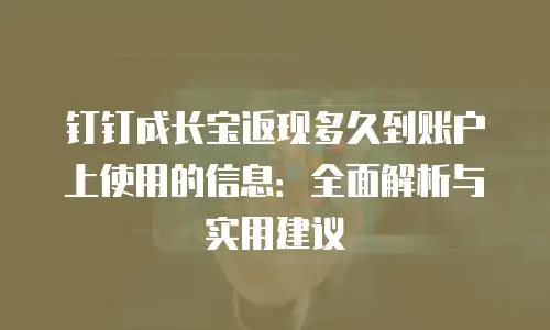 钉钉成长宝返现多久到账户上使用的信息：全面解析与实用建议