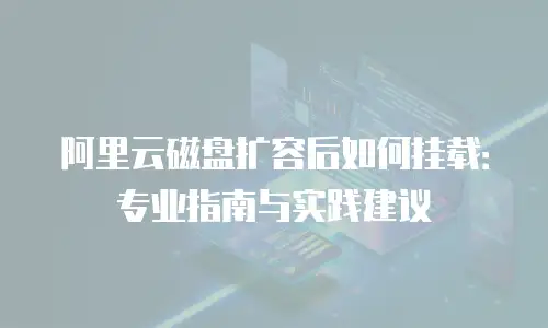 阿里云磁盘扩容后如何挂载：专业指南与实践建议