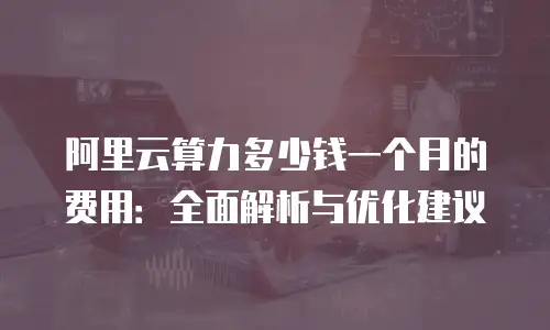 阿里云算力多少钱一个月的费用：全面解析与优化建议