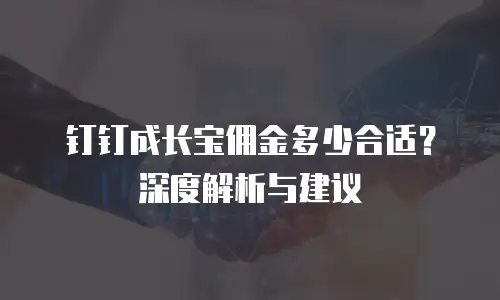钉钉成长宝佣金多少合适？深度解析与建议
