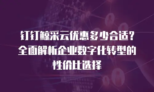 钉钉鲸采云优惠多少合适？全面解析企业数字化转型的性价比选择