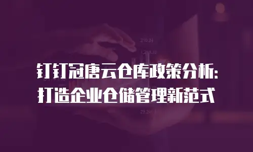 钉钉冠唐云仓库政策分析：打造企业仓储管理新范式