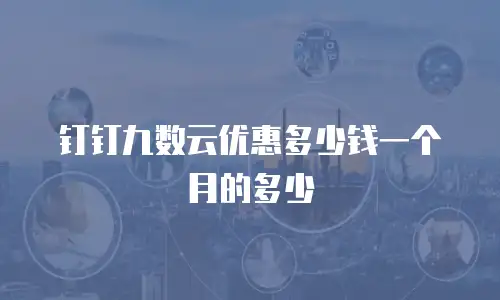钉钉九数云优惠多少钱一个月的多少