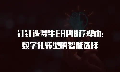 钉钉迭梦生ERP推荐理由：数字化转型的智能选择