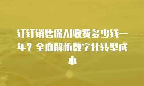 钉钉销售保AI收费多少钱一年？全面解析数字化转型成本