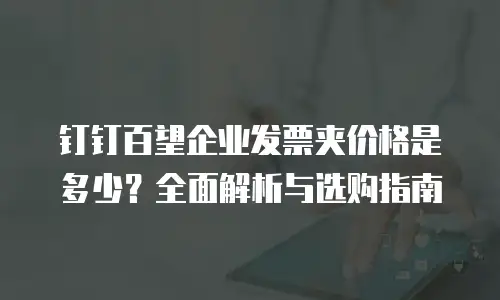钉钉百望企业发票夹价格是多少？全面解析与选购指南