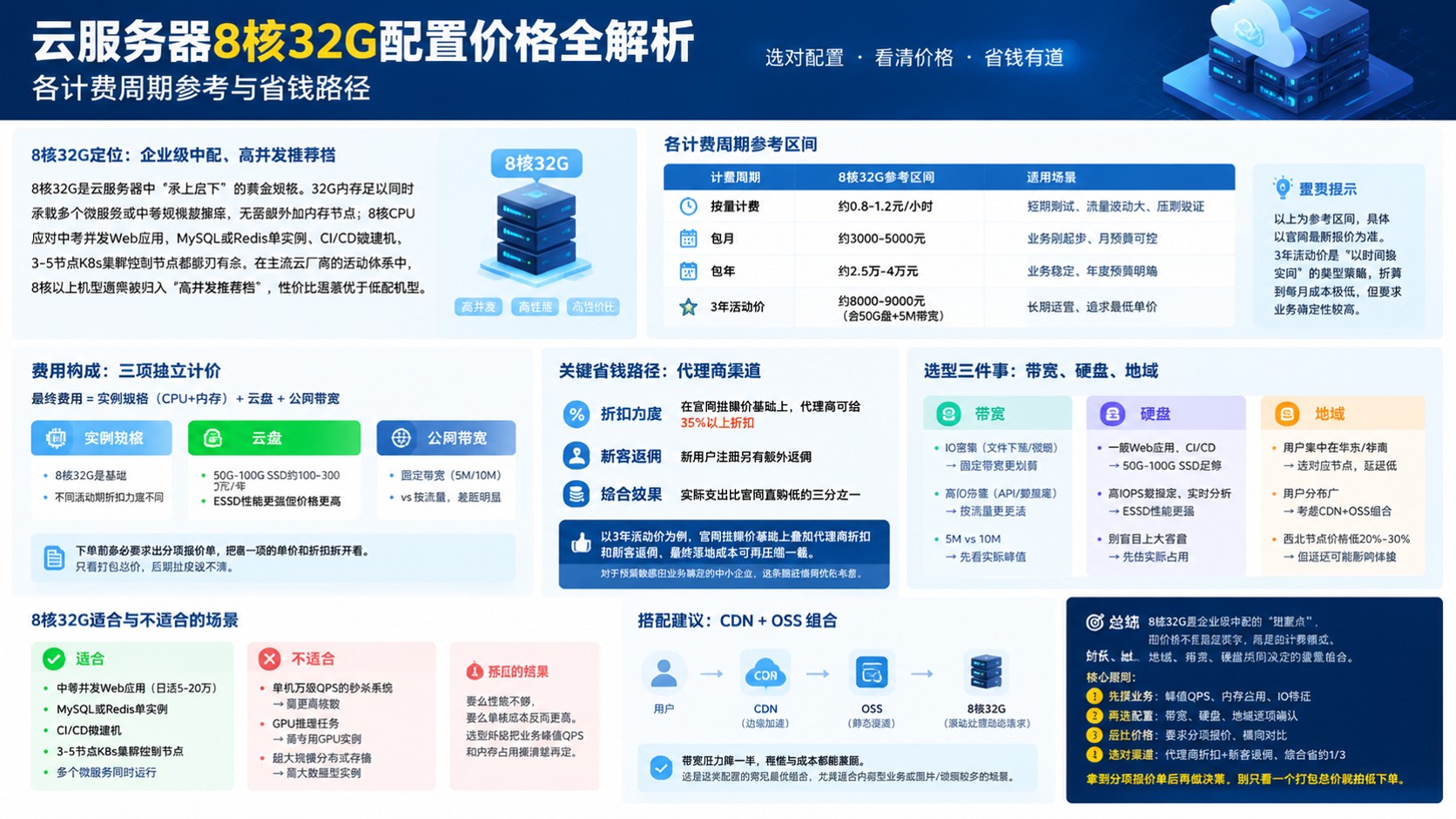 云服务器8核32G配置价格：最新计费明细