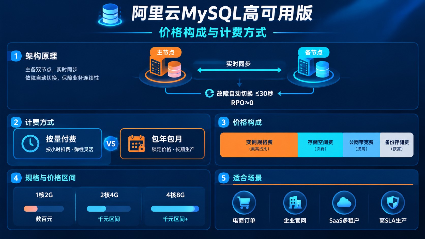 阿里云MySQL高可用版价格：最新收费标准与计费方式